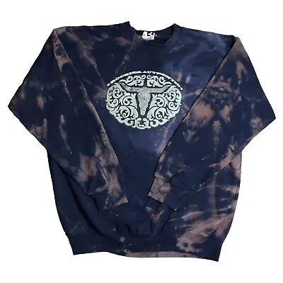 Vtg Rockies Jeans Authentic Crewneck Sweatshirt Tie Dye Acid Wash Blue Womens XL • £19.25