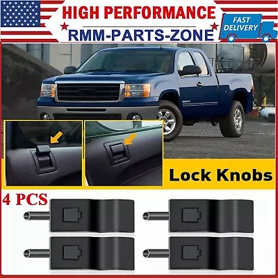 Door Lock Knob Front Rear Black 2PC For 2007-13 Chevy GMC Yukon Silverado Sierra • $9.49