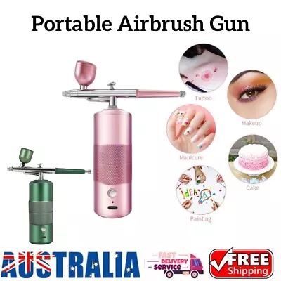 Mini Airbrush Compressor Kit Spray Pump Pen Action Air Brush Gun Tattoo Paint AU • $26.99