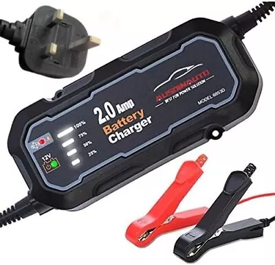 Ausdinauto Quick Smart Trickle Battery Charger 2A 12V 5000mA (Model 6853D) • £12