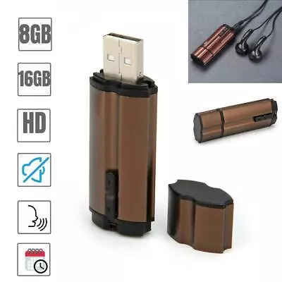 8/16GB Bug Digital Voice Recorder USB Stick Mini Audio Activated Dictaphone MP3 • $31.42