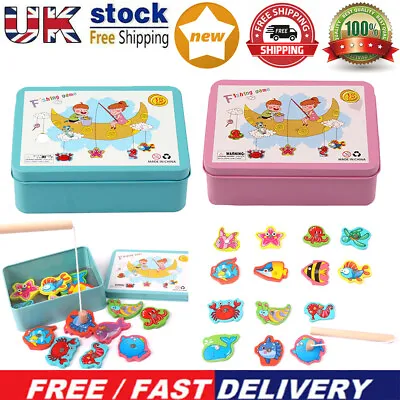 £7.99 • Buy 1set Wooden Magnetic Fishing Toy Game Educational Fishing Toy Set For Kid Baby