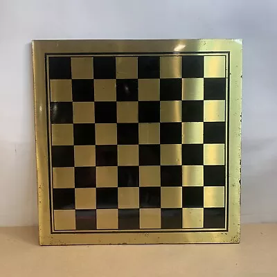 Vintage Skor-Mor Chess Brass Chess Board Only 13.5x13.5 • $19.95