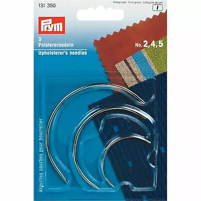 Prym Set Of 3 Curved Upholsterer's Needles Upholstery Furniture Mending • £4.75