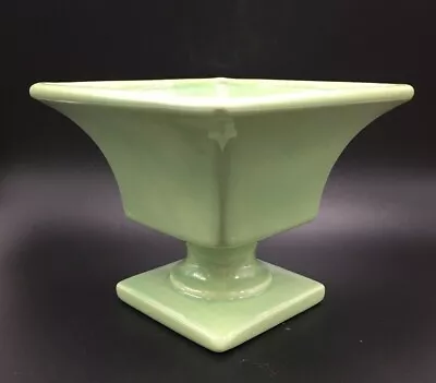 Vintage Haeger Square Pedestal Vase Mint Green - 5  H • $15