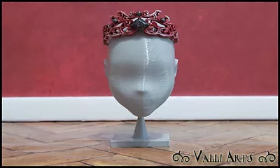 Doll Tiara - Regalia - Red Black & Silver Glitter - OOAK - Accessory • $5