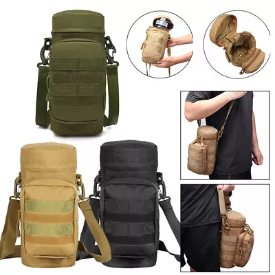 Tactical Molle Kettle Bag Water Bottle Carrier Holder Outdoor Hiking Bags Pouch • $12.49