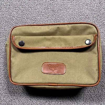 Chaps Ralph Lauren Travel Bag Men Brown Canvas Mini Toiletry Zip • $12.44