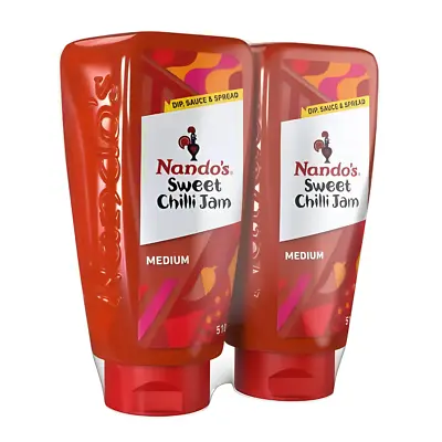 Nando's Sweet Chilli Jam Squeezy Medium Spicy Sauce Dip Spread Pack Of 2 X 510g • £9.35