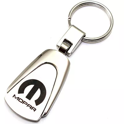 Genuine Mopar Logo Metal Chrome Tear Drop Key Chain Ring Fob • $10.95