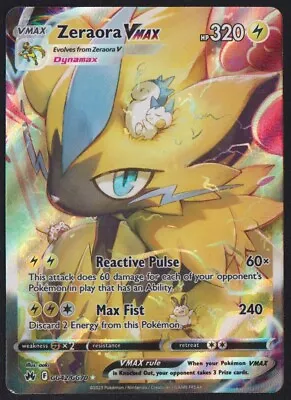 Zeraora Vmax Gg52/gg70 Pokemon Card English Crown Zenith Full Art - Played • $11.50