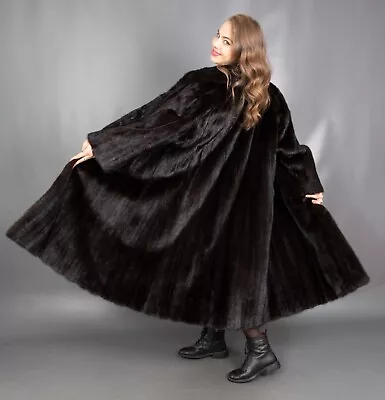 10425 Gorgeous Real Mink Coat Luxury Fur Swinger Very Long Beautiful Size 2xl • $1