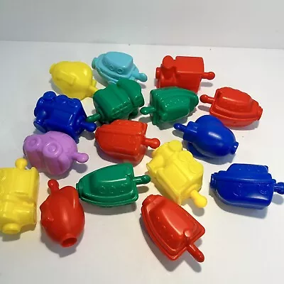 Fisher Price Snap Lock Pop Beads Plastic Lot Of 16 Boat Train Car Rocket VTG 6M+ • $7.97