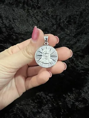 925 Sterling Silver Mens Women Jesus God & Virgin Virgen Guadalupe Medal Pendant • $30