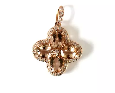 Rose Gold Plated Pendant With Morganite / White Sapphire • $331.80