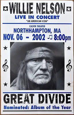 Willie Nelson - Original 2002 Concert Poster -  Great Divide  - 14x22 Glossy • $22