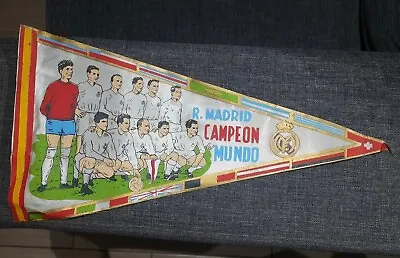 Very Rare Vintage Flag 60's Real Madrid Campeon Del Mundo • $75