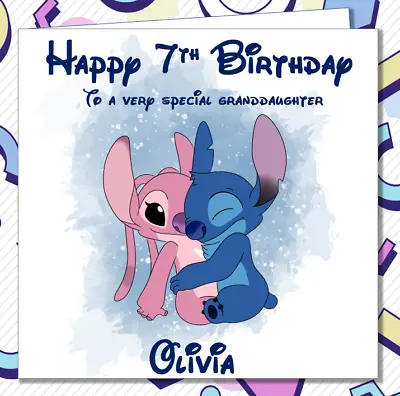 Personalised Birthday Card Lilo And Stitch Girls Granddaughter Niece Aunty /HE • £2.99