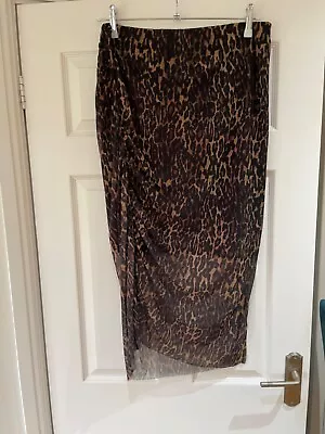 All Saints S16 Mesh Leopard Print Skirt • $49.80