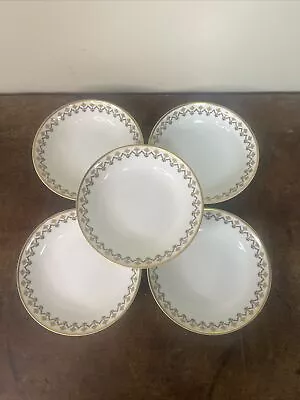 Set 5 Haviland France Limoges Berry Fruit Bowls White Gold Trimmed Floral  5” • £28.91