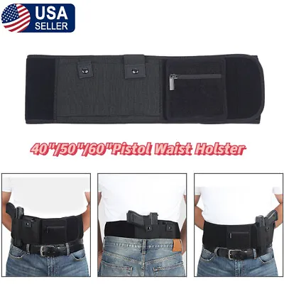 40 /50 /60  Hidden Belt Gun Carry Pistol Waist Pouch Tactical Belly Band Holster • $14.24