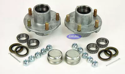 (4) Boat Trailer GALVANIZED Hub 5 Lug 5 On 4 1/2  Lug Pattern 1 1/16 (44649) Kit • $168.05