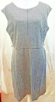 Womens Merona Sheath Dress Sz XXL Houndstooth Print Sleeveless Black White  • $19.99