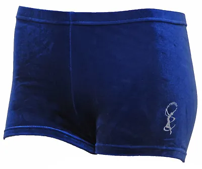 Gymnastic Leotard Shorts Girls  Gym Dance Velvet  Navy Smooth FAST DELIVERY UK • £10