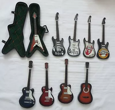 9 X Miniature Guitars Including Beatles Stones Guns & Roses • $60