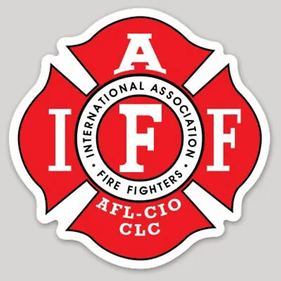 2 Inch Non-Reflective IAFF White On Red Firefighter Maltese Sticker Decal • $3.99