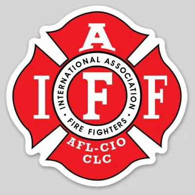 4 Inch 3M-Reflective IAFF White On Red Firefighter Maltese Sticker Decal • $5.99