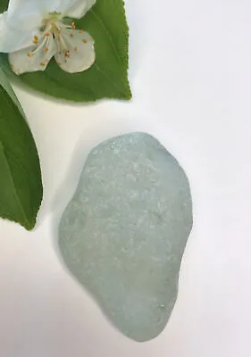 GENUINE Surf Tumbled SEA GLASS LARGE THICK Blue Sea Foam Wisconsin River • $20