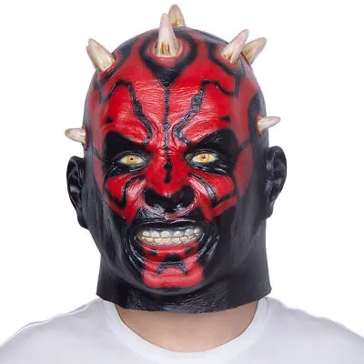 Halloween Scary Latex Darth Maul Mask Headgear Masquerade Costumes Party Cosplay • £34.79