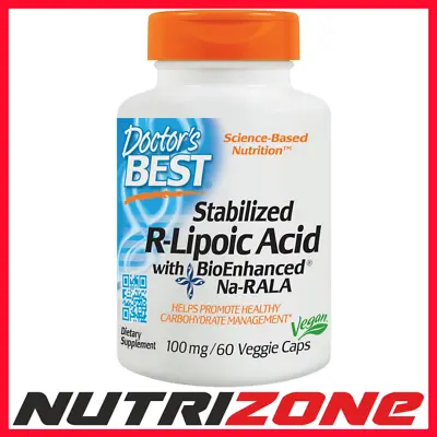 Doctor's Best Stabilized R-Lipoic Acid With BioEnhanced Na-RALA 100mg - 60 Vcap • £33.30