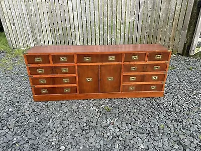 Vintage Burr Yew Campaign Furniture Sideboard Cocktail Sideboard Free Delivery • £895