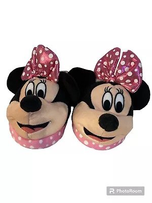 Minnie Mouse - Disney Pink Polka Dot Slippers- Size L 9/10 New With Tags • $15.99