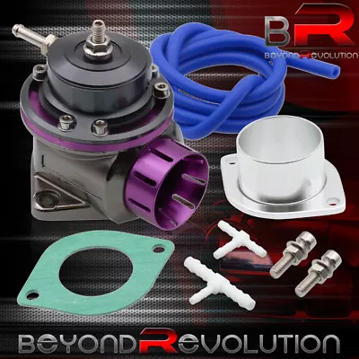 Universal 40mm Boost Turbo Blow Off Valve Bov Purp + Adapter Flange Kit • $26.99