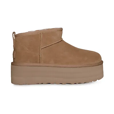 Ugg Classic Ultra Mini Platform Chestnut Fur Suede Women's Boots Size Us 7 New • $129.99