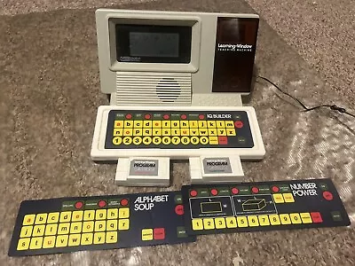 VINTAGE V-Tech Learning Window Machine 1986 3 Cartridges & Keyboard Covers VIDEO • $99.99