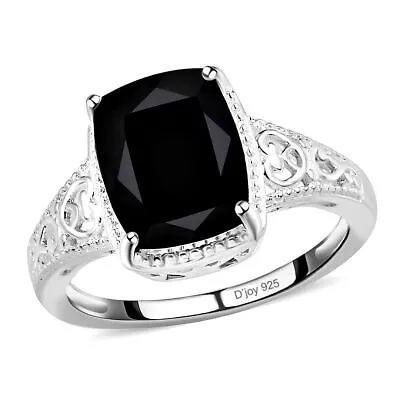 925 Sterling Silver Black Natural Tourmaline Weddig Ring For Size 6 Ct 3.2 Gifts • $22.49