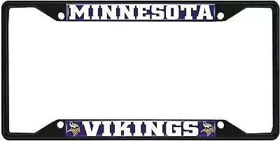 Fanmats 31365 Minnesota Vikings Metal License Plate Frame Black Finish • $16.99