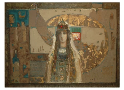 $3500 • Buy Zuhair Hassib زهير حسيب Original Painting Lady & Peackock Abstract 59x43  Syrian