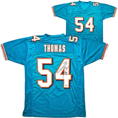 $199 • Buy Dolphins Zach Thomas Autographed Teal Jersey  Hof 2023  Beckett Witness 215337