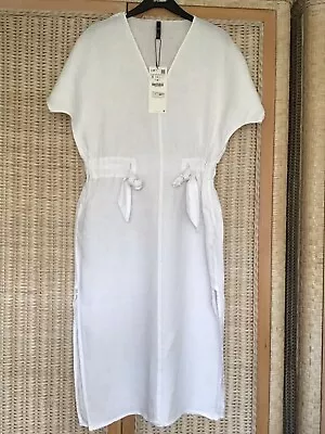 Zara TRF White Linen Dress. Size S. New. • £29.99