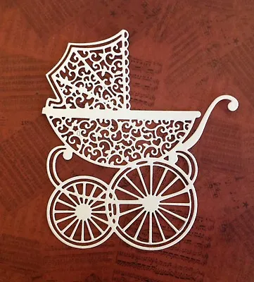 Large Intricut Pram Die Cuts - White - Pack Of 5 • £1.80