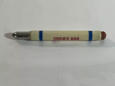 Vintage Uhde’s Bar Bullet Pencil Holder Regan North Dakota • $9.02