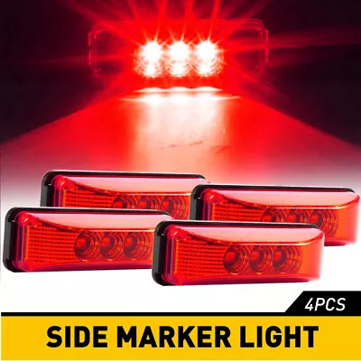 4x 4  LED Clearance Side Marker Light Indicator Lamp Truck Trailer Lorry Red CUS • $13.99