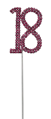 Pink Number 18 Cake Pick Topper Decoration 18th Diamante Sparkly • £4.99