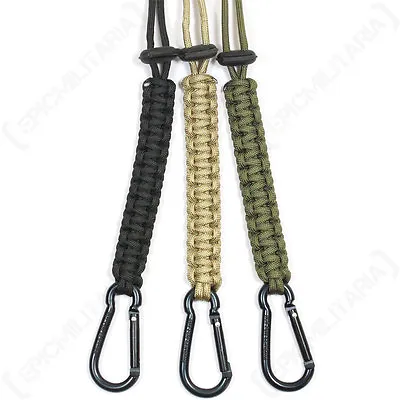 PARACORD LANYARD - Carabiner Cord String Army Military Cadet Survival Camping • £5.95