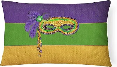 Mardi Gras Mask Canvas Fabric Decorative Pillow With Form 8384PW1216-SUK • £31.19